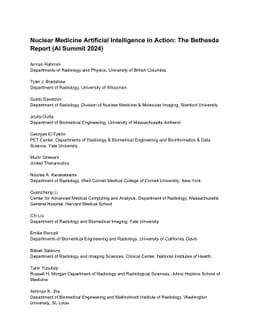 Nuclear Medicine Artificial Intelligence in Action: The Bethesda Report
  (AI Summit 2024)