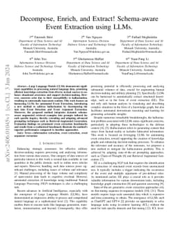Decompose, Enrich, and Extract! Schema-aware Event Extraction using LLMs