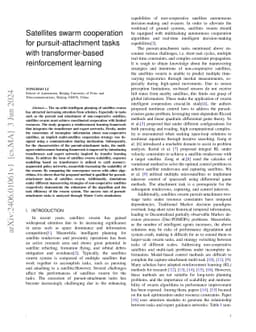 Satellites swarm cooperation for pursuit-attachment tasks with
  transformer-based reinforcement learning