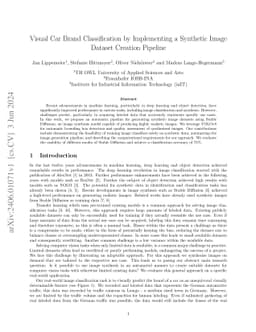 Visual Car Brand Classification by Implementing a Synthetic Image
  Dataset Creation Pipeline