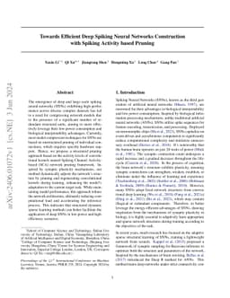 Towards Efficient Deep Spiking Neural Networks Construction with Spiking
  Activity based Pruning