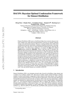 BACON: Bayesian Optimal Condensation Framework for Dataset Distillation