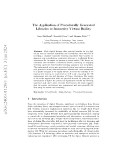 The Application of Procedurally Generated Libraries in Immersive Virtual
  Reality
