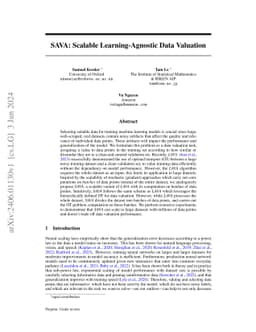 SAVA: Scalable Learning-Agnostic Data Valuation