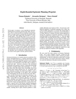 Depth-Bounded Epistemic Planning
