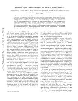 Automatic Input Feature Relevance via Spectral Neural Networks