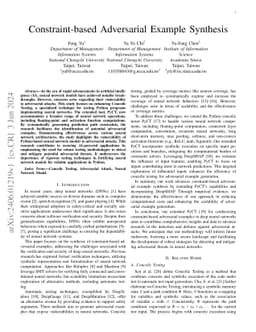 Constraint-based Adversarial Example Synthesis