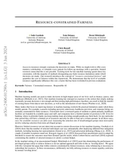 Resource-constrained Fairness