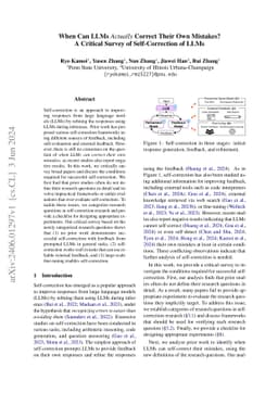 When Can LLMs Actually Correct Their Own Mistakes? A Critical Survey of
  Self-Correction of LLMs