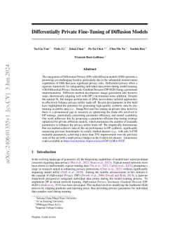 Differentially Private Fine-Tuning of Diffusion Models