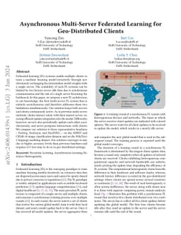 Asynchronous Multi-Server Federated Learning for Geo-Distributed Clients