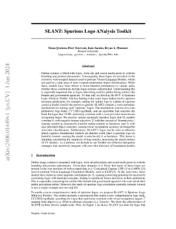 SLANT: Spurious Logo ANalysis Toolkit