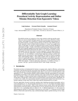 Differentiable Task Graph Learning: Procedural Activity Representation and Online Mistake Detection from Egocentric Videos
