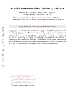 Decoupled Alignment for Robust Plug-and-Play Adaptation