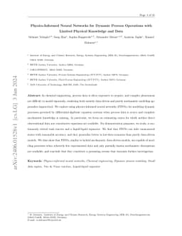 Physics-Informed Neural Networks for Dynamic Process Operations with
  Limited Physical Knowledge and Data