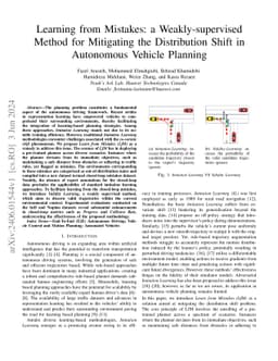 Learning from Mistakes: a Weakly-supervised Method for Mitigating the
  Distribution Shift in Autonomous Vehicle Planning