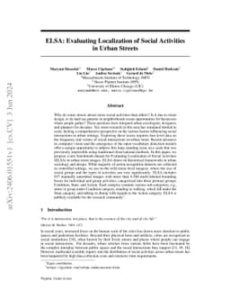 ELSA: Evaluating Localization of Social Activities in Urban Streets