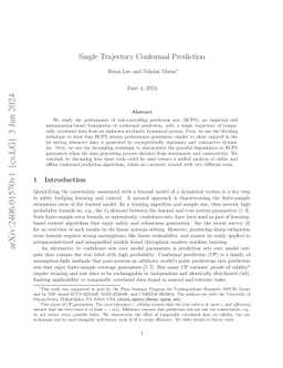Single Trajectory Conformal Prediction