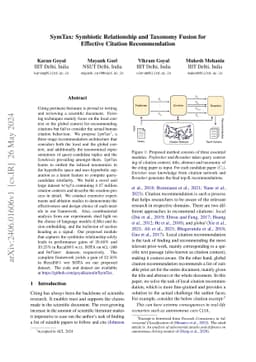 SymTax: Symbiotic Relationship and Taxonomy Fusion for Effective
  Citation Recommendation