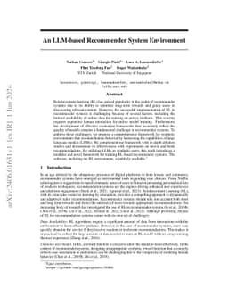 SUBER: An RL Environment with Simulated Human Behavior for Recommender
  Systems