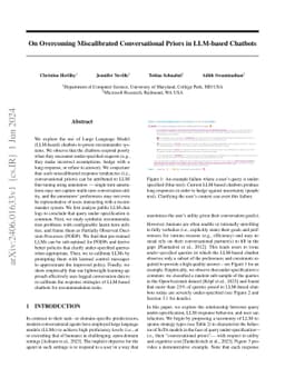 On Overcoming Miscalibrated Conversational Priors in LLM-based Chatbots