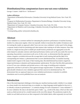 Distributional bias compromises leave-one-out cross-validation