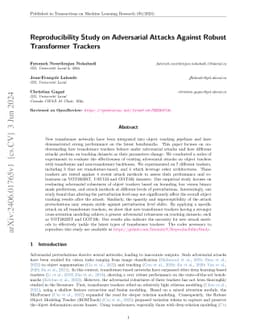Reproducibility Study on Adversarial Attacks Against Robust Transformer
  Trackers