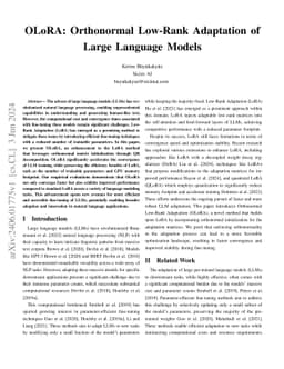 OLoRA: Orthonormal Low-Rank Adaptation of Large Language Models