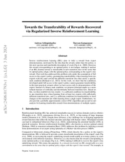 Towards the Transferability of Rewards Recovered via Regularized Inverse Reinforcement Learning