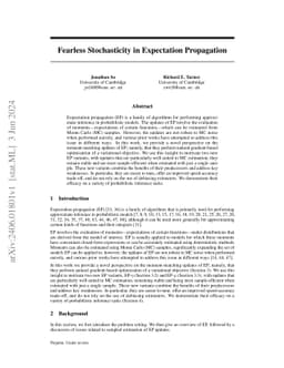 Fearless Stochasticity in Expectation Propagation