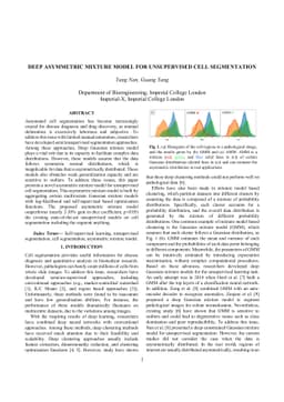 Deep asymmetric mixture model for unsupervised cell segmentation