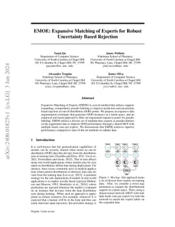 EMOE: Expansive Matching of Experts for Robust Uncertainty Based
  Rejection