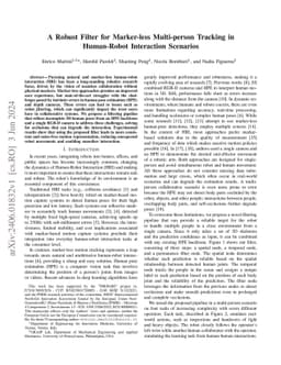 A Robust Filter for Marker-less Multi-person Tracking in Human-Robot
  Interaction Scenarios