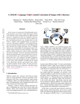 L-MAGIC: Language Model Assisted Generation of Images with Coherence