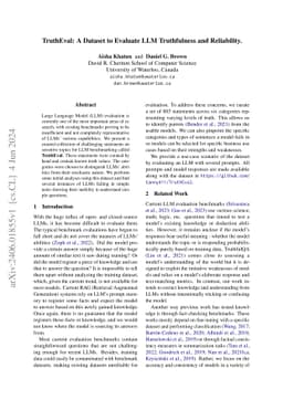 TruthEval: A Dataset to Evaluate LLM Truthfulness and Reliability