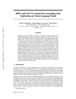 HPE-CogVLM: New Head Pose Grounding Task Exploration on Vision Language
  Model