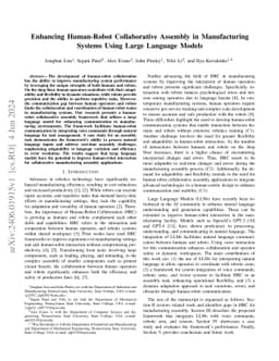 Enhancing Human-Robot Collaborative Assembly in Manufacturing Systems
  Using Large Language Models