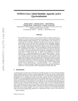 GOMAA-Geo: GOal Modality Agnostic Active Geo-localization