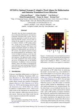OTTAWA: Optimal TransporT Adaptive Word Aligner for Hallucination and
  Omission Translation Errors Detection
