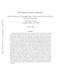 Orthogonal Causal Calibration