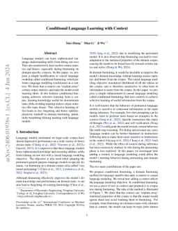 Conditional Language Learning with Context