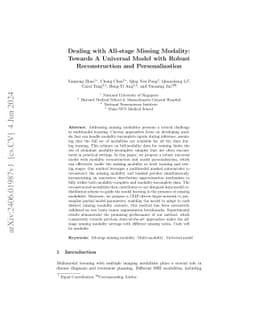 Dealing with All-stage Missing Modality: Towards A Universal Model with
  Robust Reconstruction and Personalization
