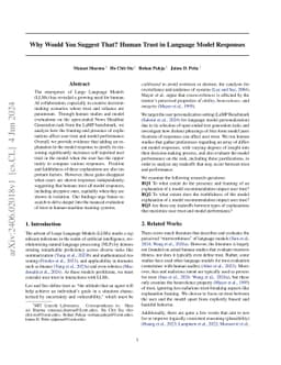 Why Would You Suggest That? Human Trust in Language Model Responses