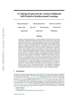 A Unifying Framework for Action-Conditional Self-Predictive
  Reinforcement Learning