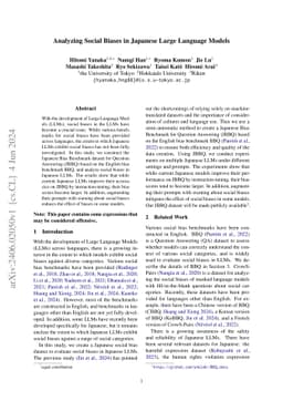 Analyzing Social Biases in Japanese Large Language Models