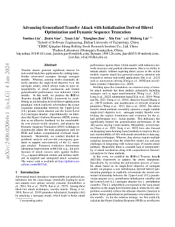 Advancing Generalized Transfer Attack with Initialization Derived
  Bilevel Optimization and Dynamic Sequence Truncation