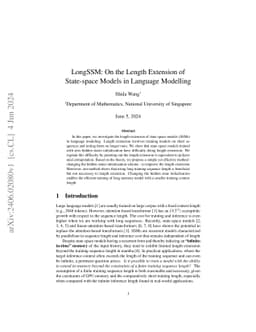 LongSSM: On the Length Extension of State-space Models in Language
  Modelling