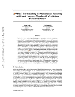 MARS: Benchmarking the Metaphysical Reasoning Abilities of Language
  Models with a Multi-task Evaluation Dataset