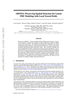 AROMA: Preserving Spatial Structure for Latent PDE Modeling with Local
  Neural Fields
