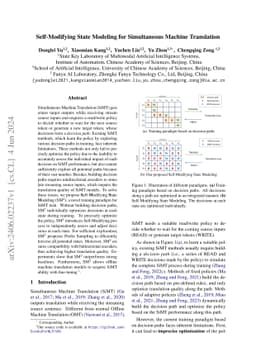 Self-Modifying State Modeling for Simultaneous Machine Translation